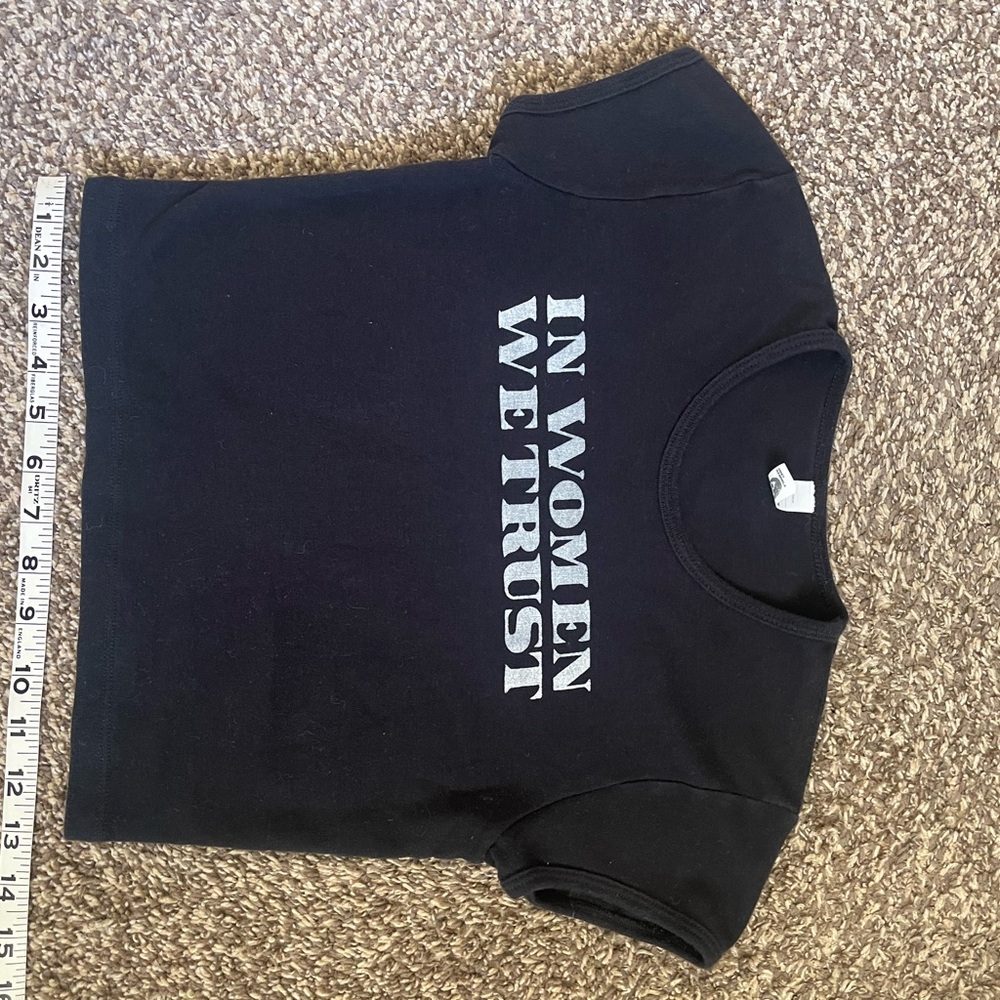 Black Graphic Women's Crop Top - Picture 5 of 7